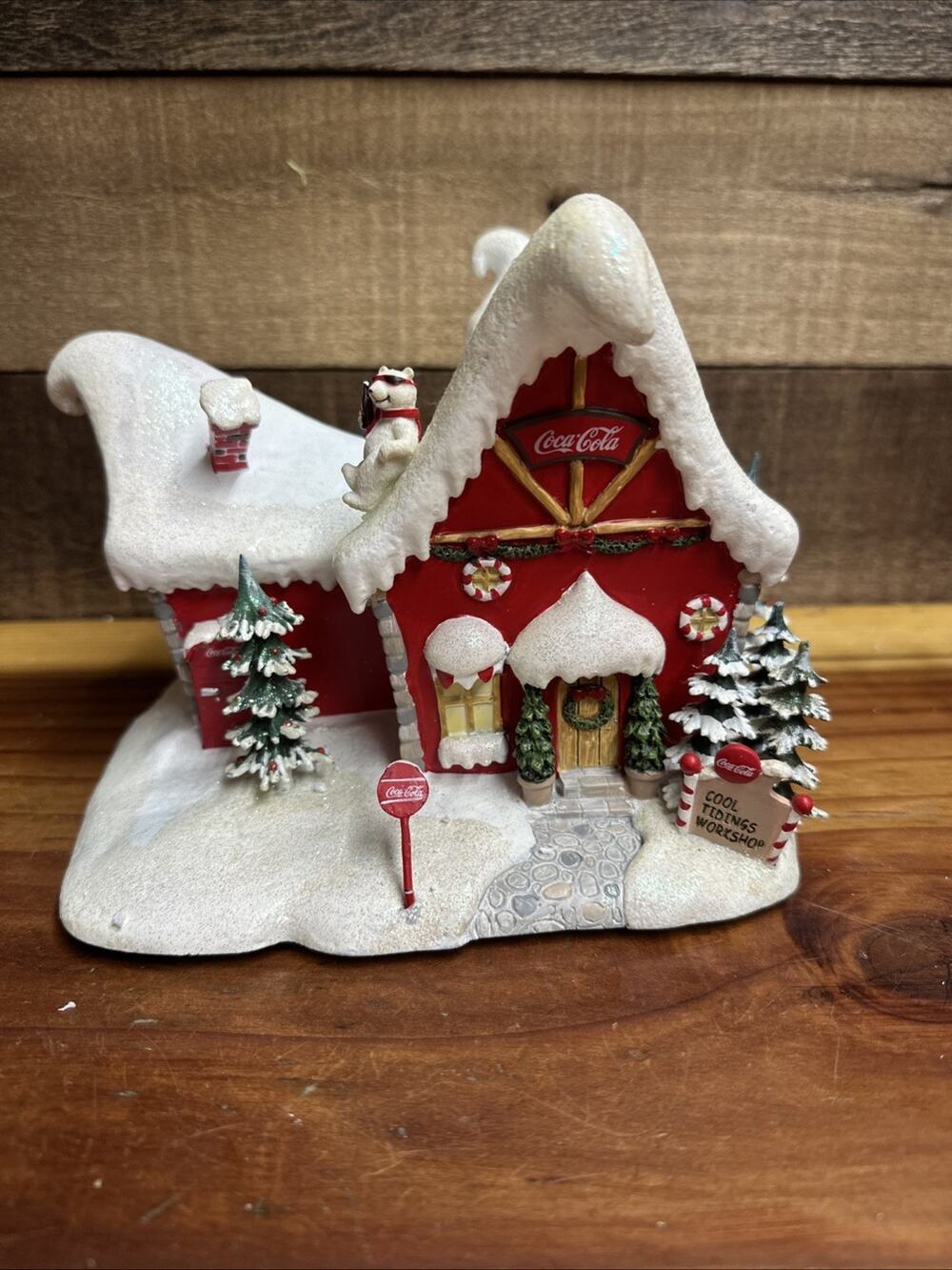 Coca-Cola Polar Bear Village Cool Tidings Workshop Hawthorne In Styrofoam
